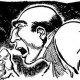 angry bald man