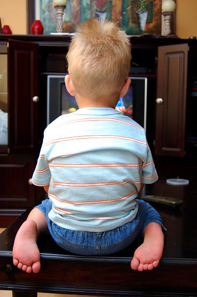 boy and tv